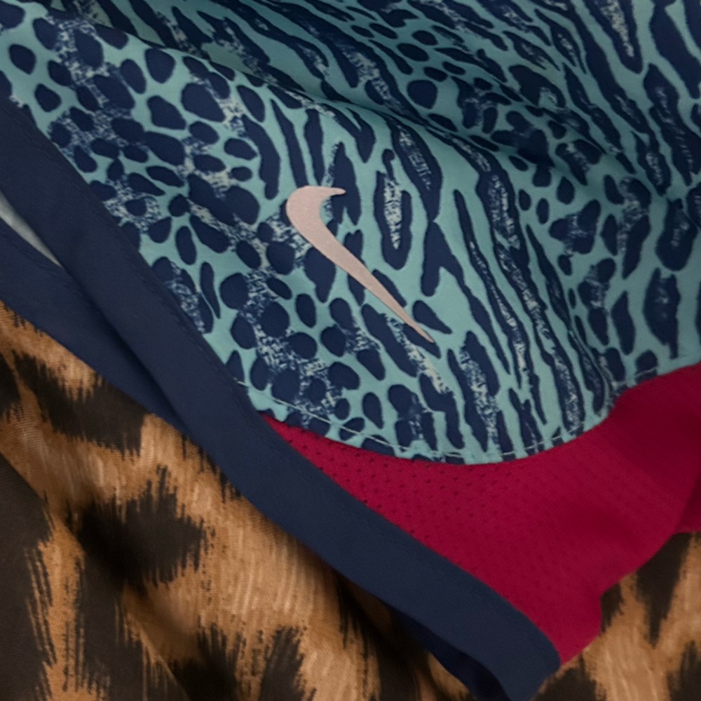 Nike Kids Blue and Pink Patterned Shorts